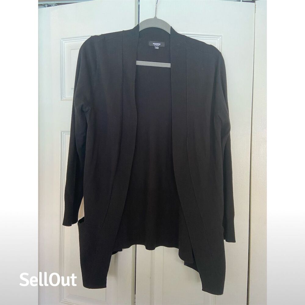 Premise Studio Women's Black Open Front Cardigan Sweater Size M